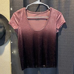XS AE velvet tshirt crop top